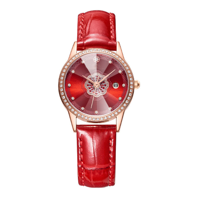 Movimiento Diamond Encrusted Watch de las señoras Diamond Studded Watches Leather Quartz