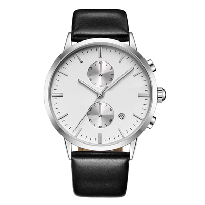 Reloj negro de los deportes de Digitaces del cronógrafo del calendario del reloj del movimiento casual para hombre del cuarzo PE90