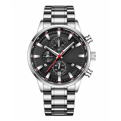 Los hombres de banda de acero impermeables multifuncionales de los relojes 30m de S de Sapphire Glass Mirror Men los ' miran