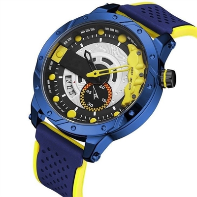 Reloj de pulsera de cuarzo de aleación digital de silicona Led Sports Calendario de fecha triple Casual
