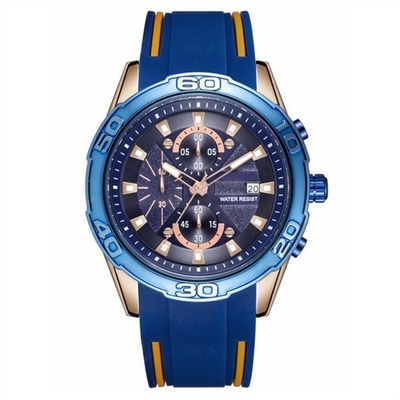 Relojes para hombre con banda de goma de cuarzo de aleación de silicona digital con cronógrafo de correa