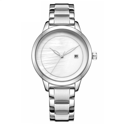 Metal de acero inoxidable del reloj del cuarzo de las mujeres para la moda simple de las señoras