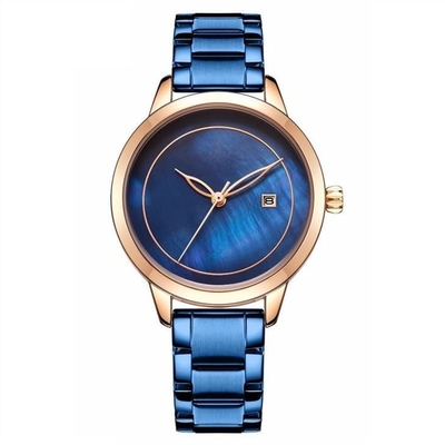 Metal de acero inoxidable del reloj del cuarzo de las mujeres para la moda simple de las señoras