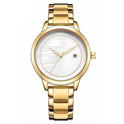 Metal de acero inoxidable del reloj del cuarzo de las mujeres para la moda simple de las señoras