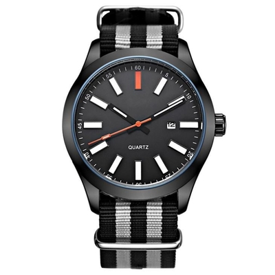 los deportes análogos para hombre del reloj de 275m m del movimiento de nylon del cuarzo miran