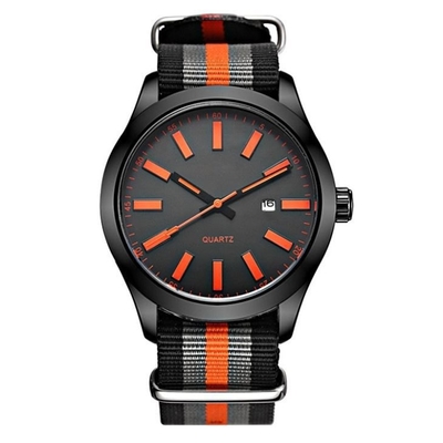 los deportes análogos para hombre del reloj de 275m m del movimiento de nylon del cuarzo miran