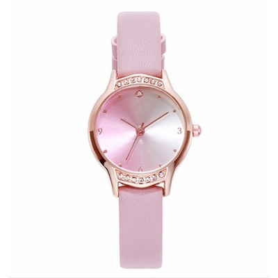 La correa de lujo de la PU de Diamond Watches de las mujeres de Laipute endureció Diamond Bezel Watch de cristal