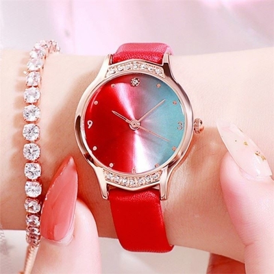 La correa de lujo de la PU de Diamond Watches de las mujeres de Laipute endureció Diamond Bezel Watch de cristal