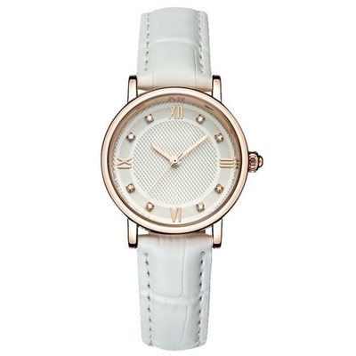 Movimiento de cuero Diamond Watch del cuarzo del reloj de la banda de la obra clásica de la prenda impermeable de la vida