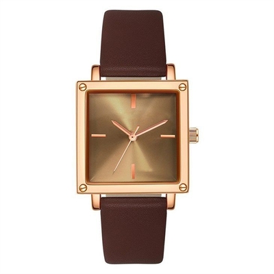 Dial de cuero/de Mesh Strap Women Quartz Wrist del reloj los 30M Life Waterproof Square no de la escala