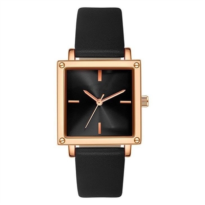 Dial de cuero/de Mesh Strap Women Quartz Wrist del reloj los 30M Life Waterproof Square no de la escala