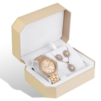 Rose Gold Bracelet And Watch fijó el sistema del reloj y del brazalete de las mujeres del movimiento del cuarzo