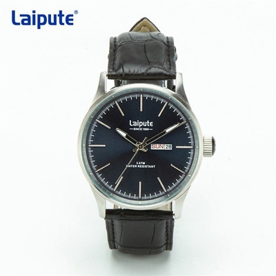 Pantone colorea los relojes para hombre del cronógrafo cubre el reloj del calendario con cuero de la correa