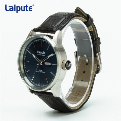 Pantone colorea los relojes para hombre del cronógrafo cubre el reloj del calendario con cuero de la correa