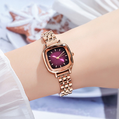 Prenda impermeable de acero inoxidable de lujo del reloj del cuarzo de la moda para las mujeres