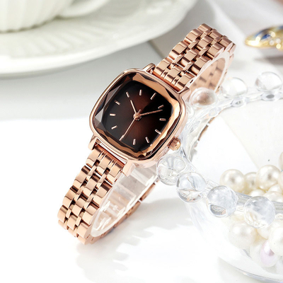 Prenda impermeable de acero inoxidable de lujo del reloj del cuarzo de la moda para las mujeres