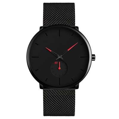 Moda simple del reloj del cuarzo del negocio del reloj de los hombres de acero inoxidables de la prenda impermeable