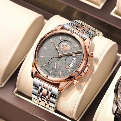 Relojes grandes del cuarzo del dial del reloj inoxidable de la correa del estilo del deporte para los hombres