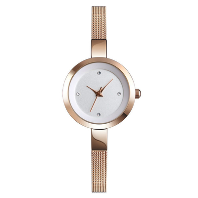 Reloj de pulsera de acero inoxidable resistente al agua para mujer, ventana de esfera de vidrio reforzado con minerales
