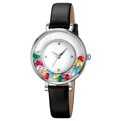 Reloj de cuarzo de aleación de reloj de gema elegante y a la moda para mujer