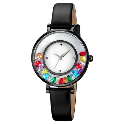 Reloj de cuarzo de aleación de reloj de gema elegante y a la moda para mujer