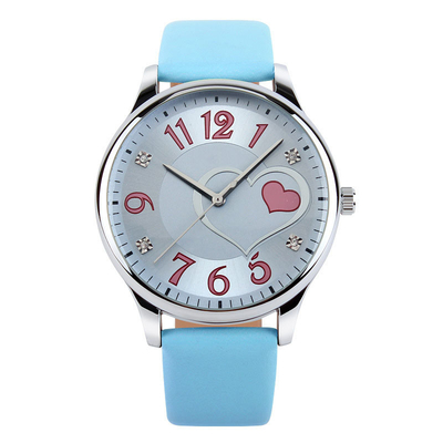 Reloj de cuarzo para niñas en forma de corazón a la moda, resistente al agua, cierre plegable con seguridad