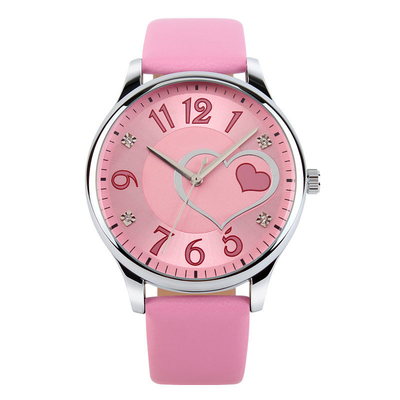 Reloj de cuarzo para niñas en forma de corazón a la moda, resistente al agua, cierre plegable con seguridad