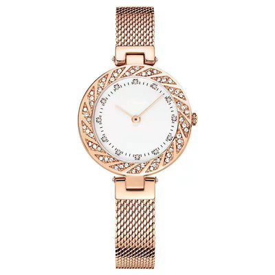 Taladro Mesh Belt Ladies Watch de Diamond Fashion Wrist Watch Bezel
