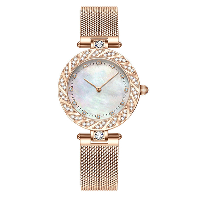 Taladro Mesh Belt Ladies Watch de Diamond Fashion Wrist Watch Bezel