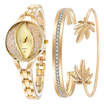 Reloj Diamond Bracelet Set del cuarzo de las señoras de la moda del CE ROHS