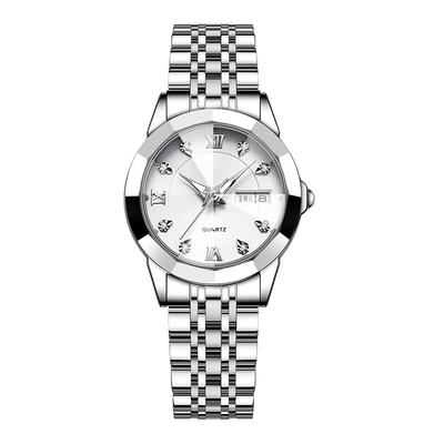 Reloj doble luminoso del calendario del reloj de las mujeres suizas de la prenda impermeable para las mujeres