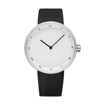 Reloj de cuero de la correa del reloj ultra fino inconsútil del cuarzo para los hombres
