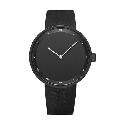 Reloj de cuero de la correa del reloj ultra fino inconsútil del cuarzo para los hombres