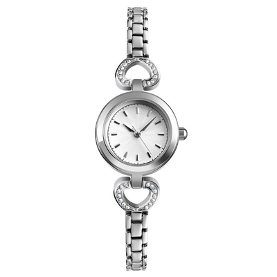 Reloj de acero inoxidable de pulido fino Diamond Encrusted Dial del cuarzo