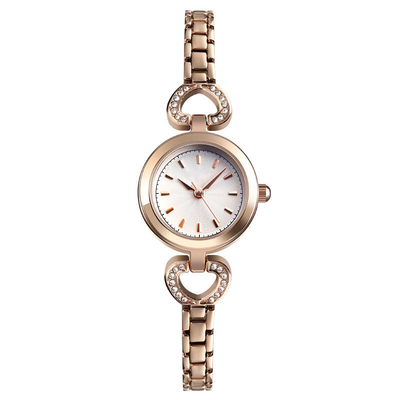 Reloj de acero inoxidable de pulido fino Diamond Encrusted Dial del cuarzo