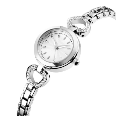 Reloj de acero inoxidable de pulido fino Diamond Encrusted Dial del cuarzo