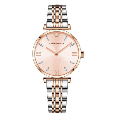 Reloj de pulsera de cuarzo de acero inoxidable para mujer con función de visualización del tiempo