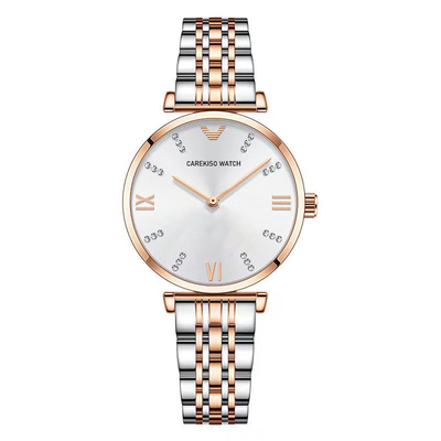 Reloj de pulsera de cuarzo de acero inoxidable para mujer con función de visualización del tiempo