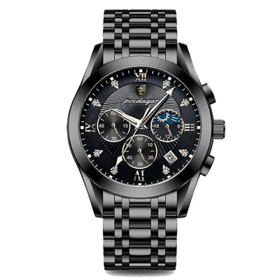 Reloj de pulsera de cuarzo de acero inoxidable con diámetro de caja de 43 mm y movimiento de cuarzo