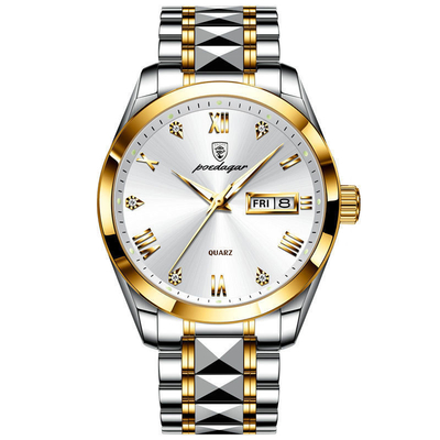 Reloj de pulsera de cuarzo de acero inoxidable con espesor de caja 13 mm longitud de banda 24 cm