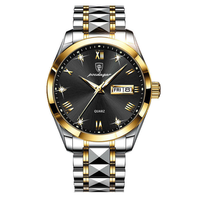 Reloj de pulsera de cuarzo de acero inoxidable con espesor de caja 13 mm longitud de banda 24 cm
