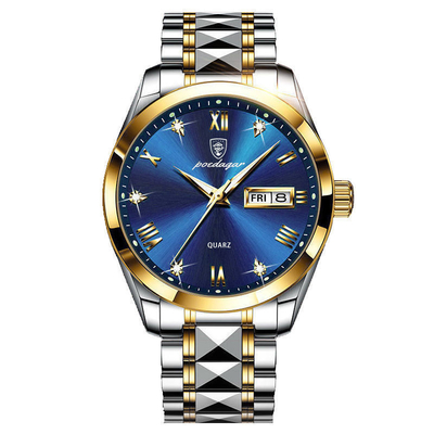 Reloj de pulsera de cuarzo de acero inoxidable con espesor de caja 13 mm longitud de banda 24 cm