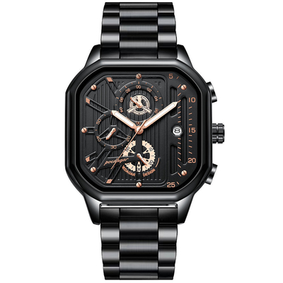 Reloj de pulsera de cuarzo de acero inoxidable diseñado con pantalla de puntero