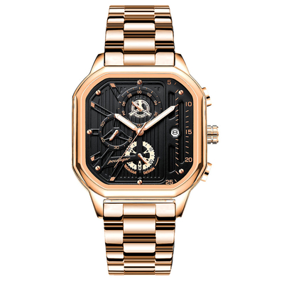 Reloj de pulsera de cuarzo de acero inoxidable diseñado con pantalla de puntero