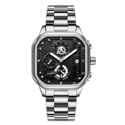 Reloj de pulsera de cuarzo de acero inoxidable diseñado con pantalla de puntero