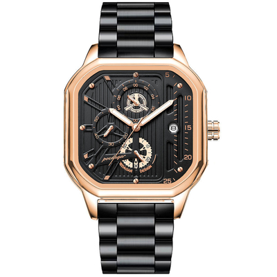Reloj de pulsera de cuarzo de acero inoxidable diseñado con pantalla de puntero
