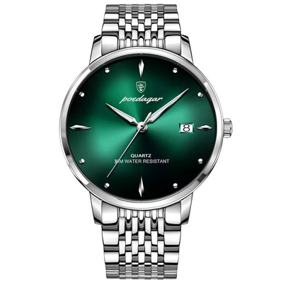 Reloj de pulsera de cuarzo de acero inoxidable de 135 g de peso con pantalla de puntero