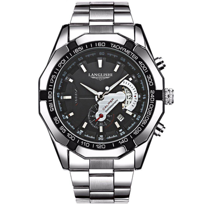 Reloj elegante de acero inoxidable de 13 mm de espesor de caja que mejora su experiencia de cronometraje