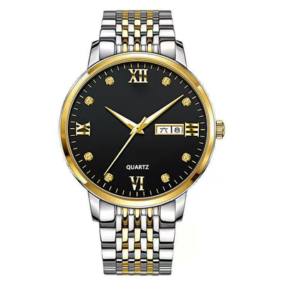 Reloj de pulsera de aleación de cuarzo de 22 cm de longitud de banda con pantalla de tiempo