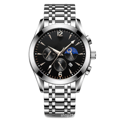 Reloj de pulsera de aleación de cuarzo de 12 mm de ancho de banda con espesor de caja de 8 mm
